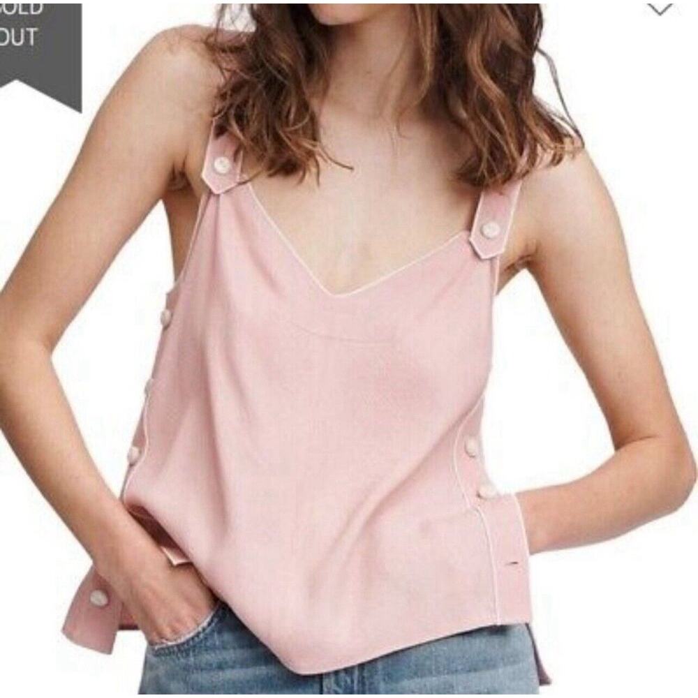 rag & bone Pink Button-Accent Sleeveless Top